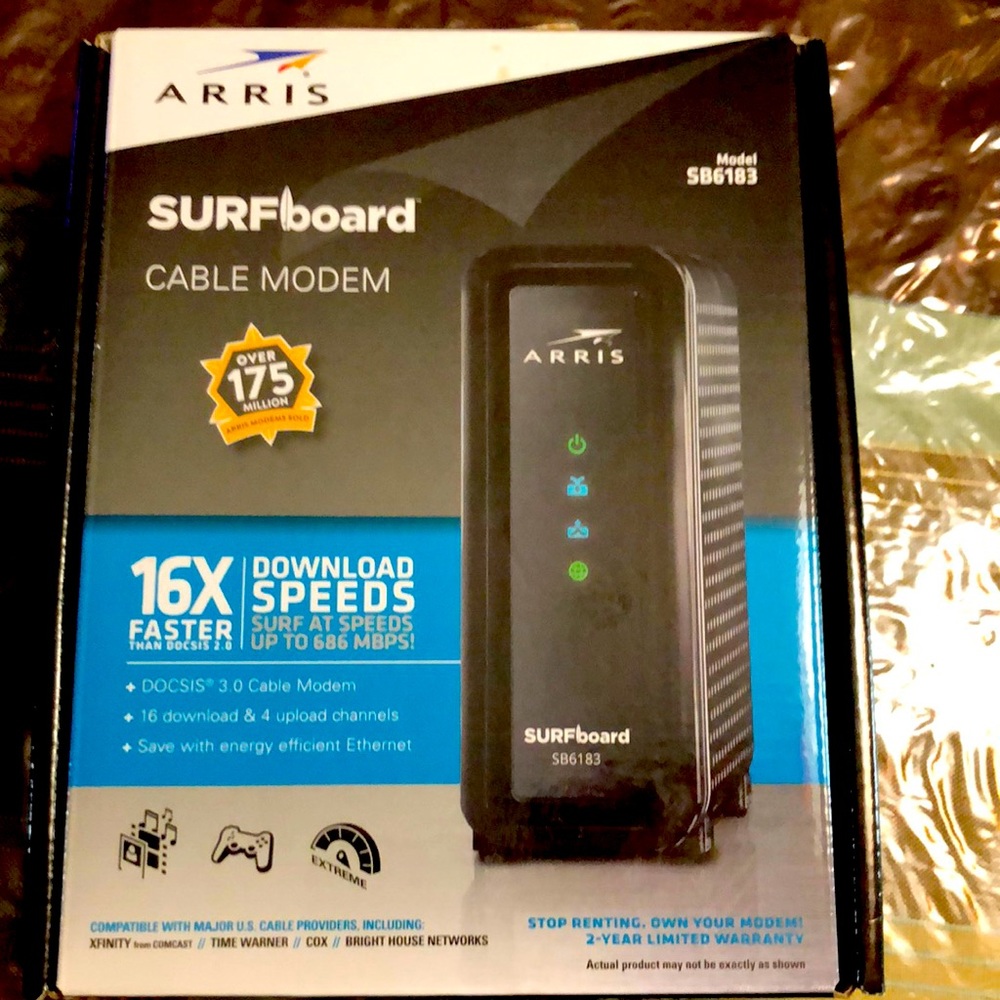 Arris surfboard SB6183 new with instructions and all parts in it.